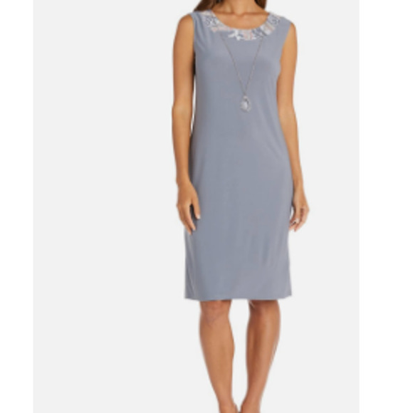 R&M Richards Womens Gray  Dress Petites 10P - Picture 1 of 9